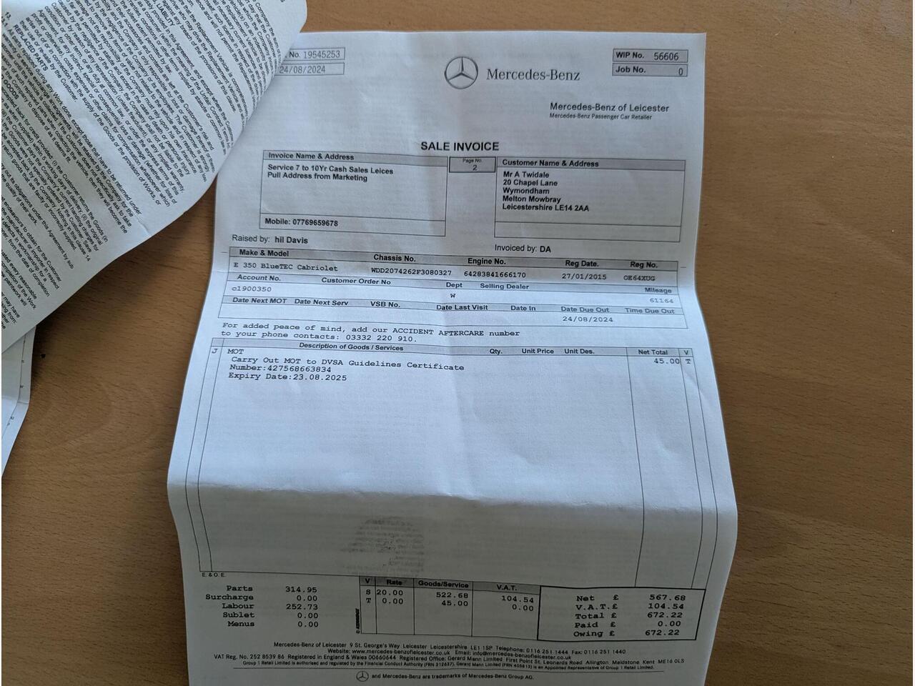 Mercedes-Benz E Class OE64XUG
