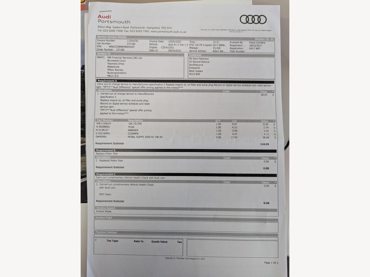 Audi A1 HV17AEP